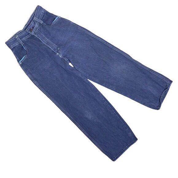 Vintage 80s Sanroy Kids Size 10 Denim Jeans High Waist Disco Fancy Pocket Unisex - Picture 2 of 6